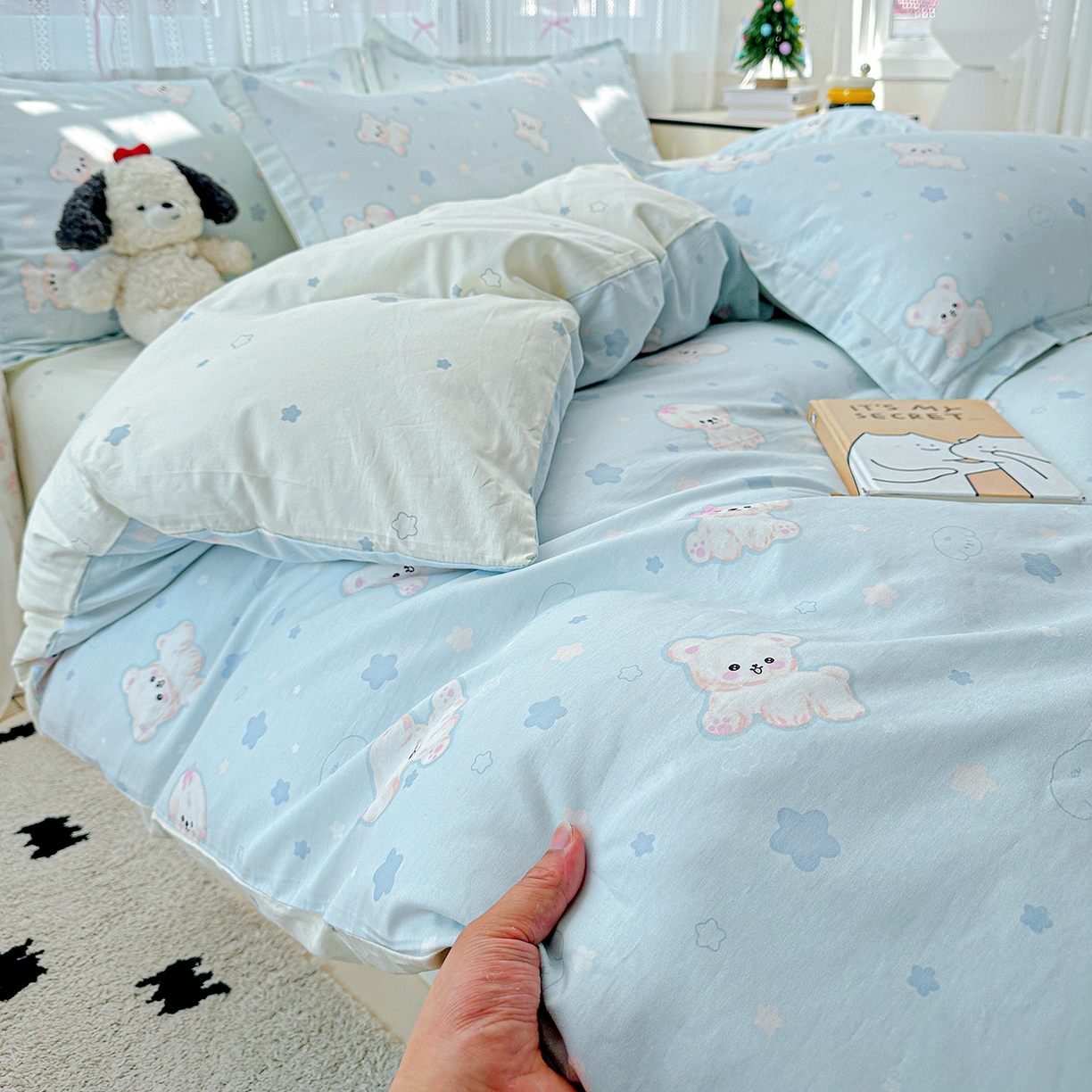 91家纺网 家纺一手货源 找家纺 恩泽家纺 2025新款全棉纯棉12868喷气印花系列四件套-第二批 小甜心