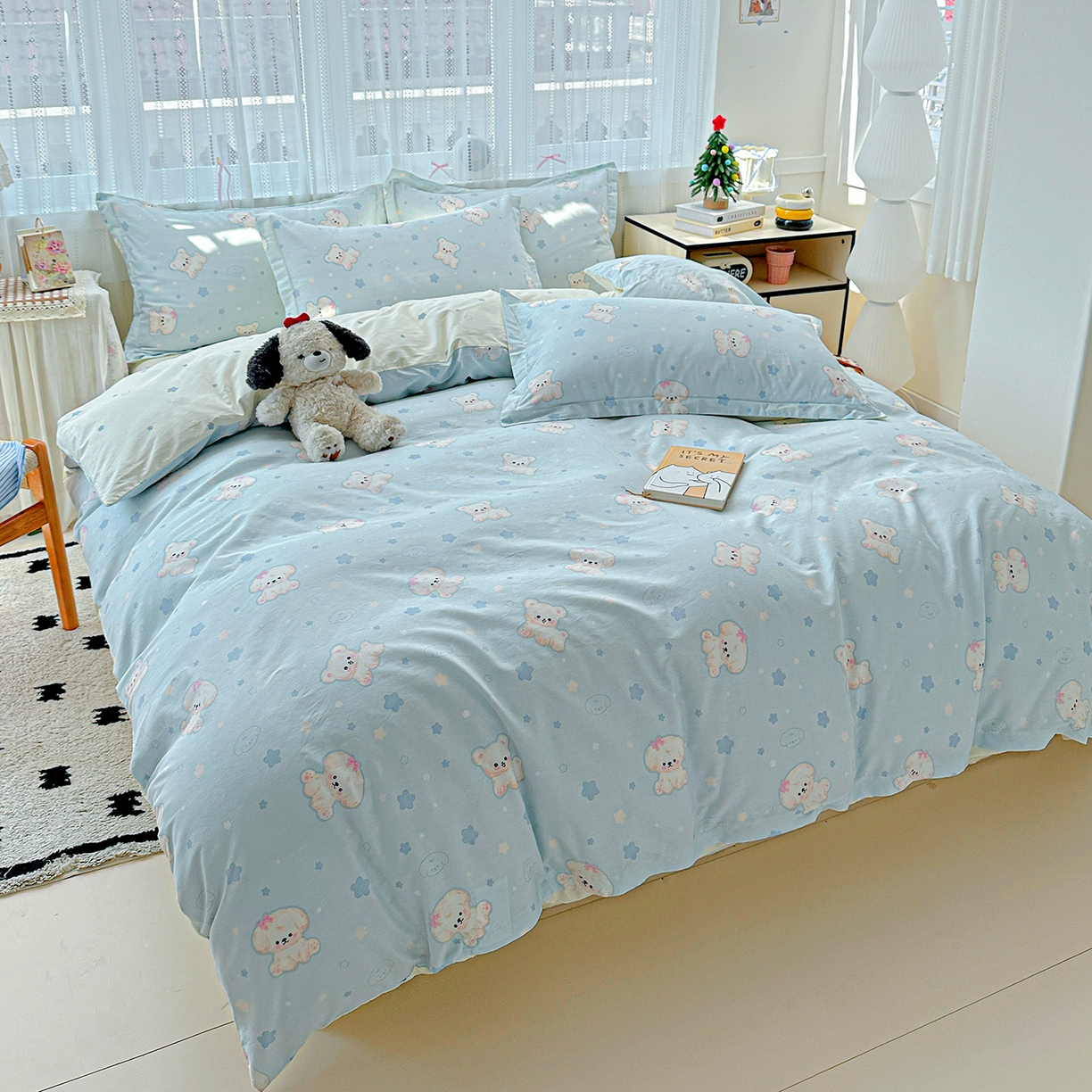 91家纺网 家纺一手货源 找家纺 恩泽家纺 2025新款全棉纯棉12868喷气印花系列四件套-第二批 小甜心