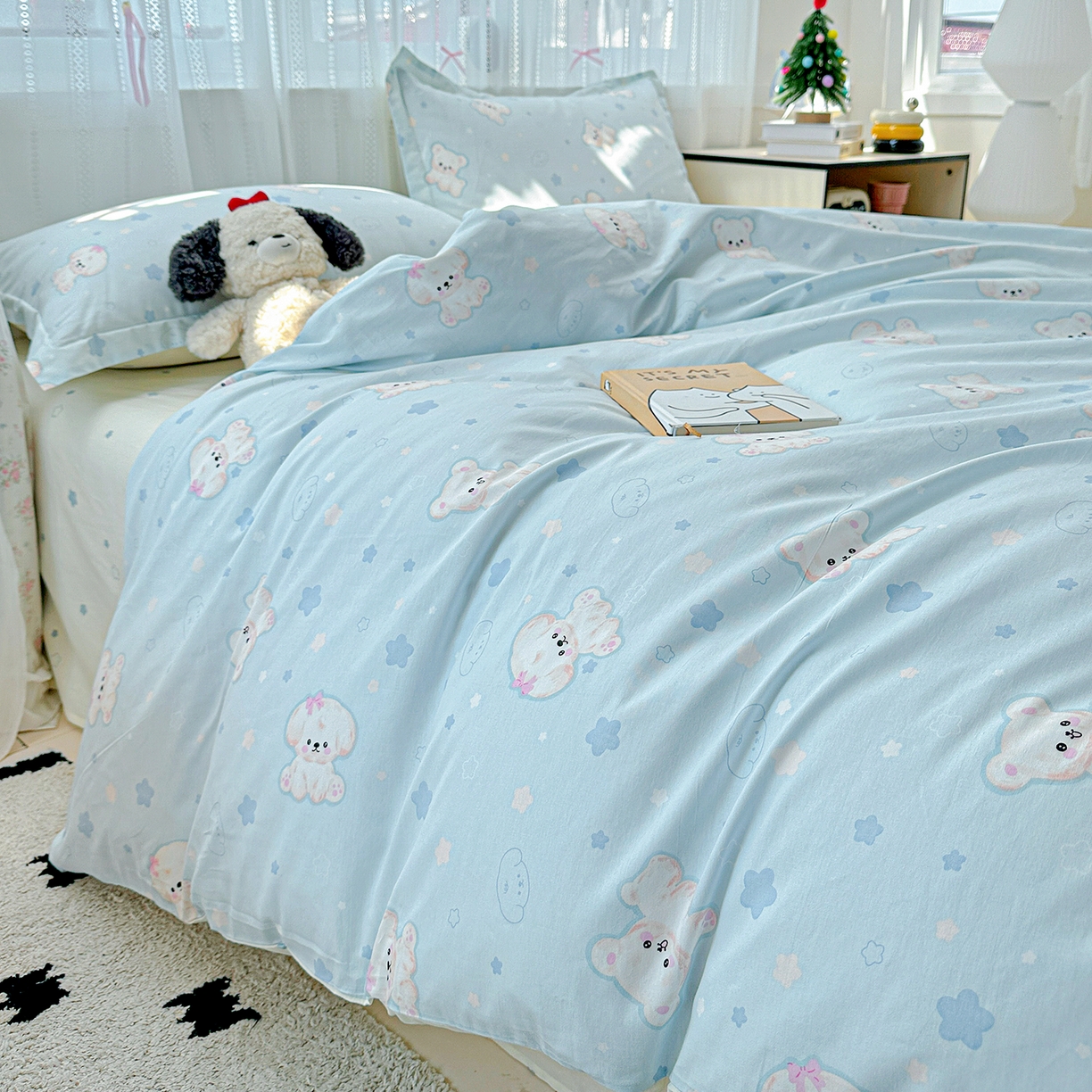 91家纺网 家纺一手货源 找家纺 恩泽家纺 2025新款全棉纯棉12868喷气印花系列四件套-第二批 小甜心