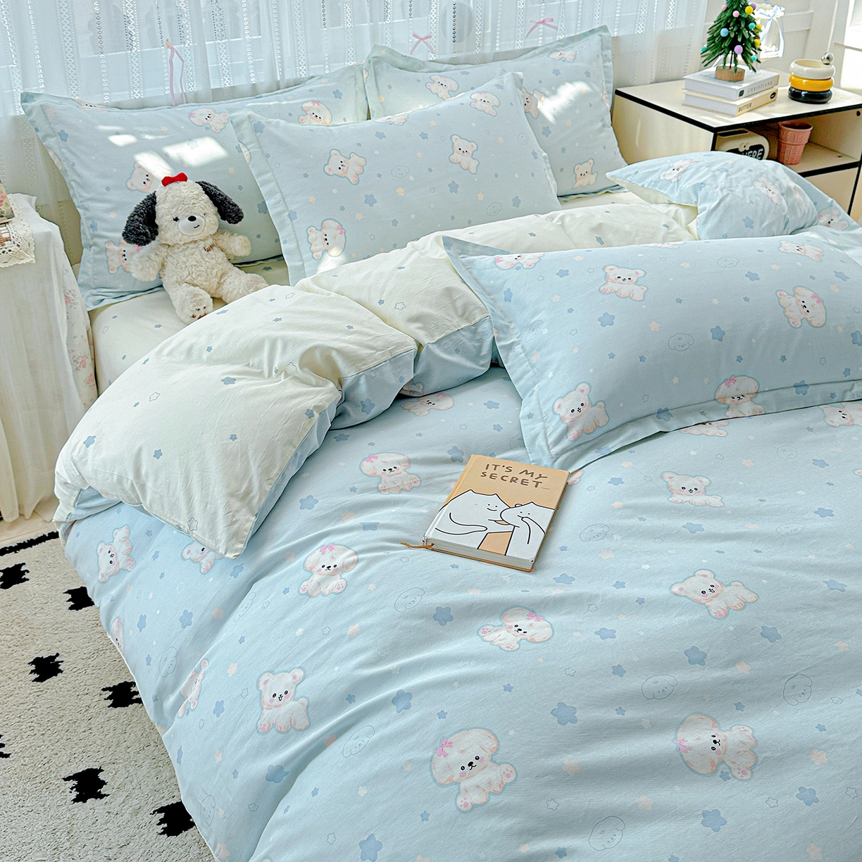 91家纺网 家纺一手货源 找家纺 恩泽家纺 2025新款全棉纯棉12868喷气印花系列四件套-第二批 小甜心