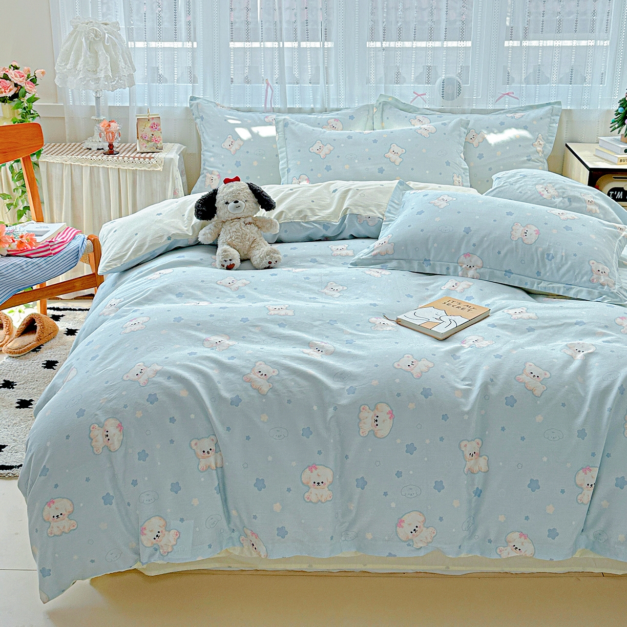 91家纺网 家纺一手货源 找家纺 恩泽家纺 2025新款全棉纯棉12868喷气印花系列四件套-第二批 小甜心