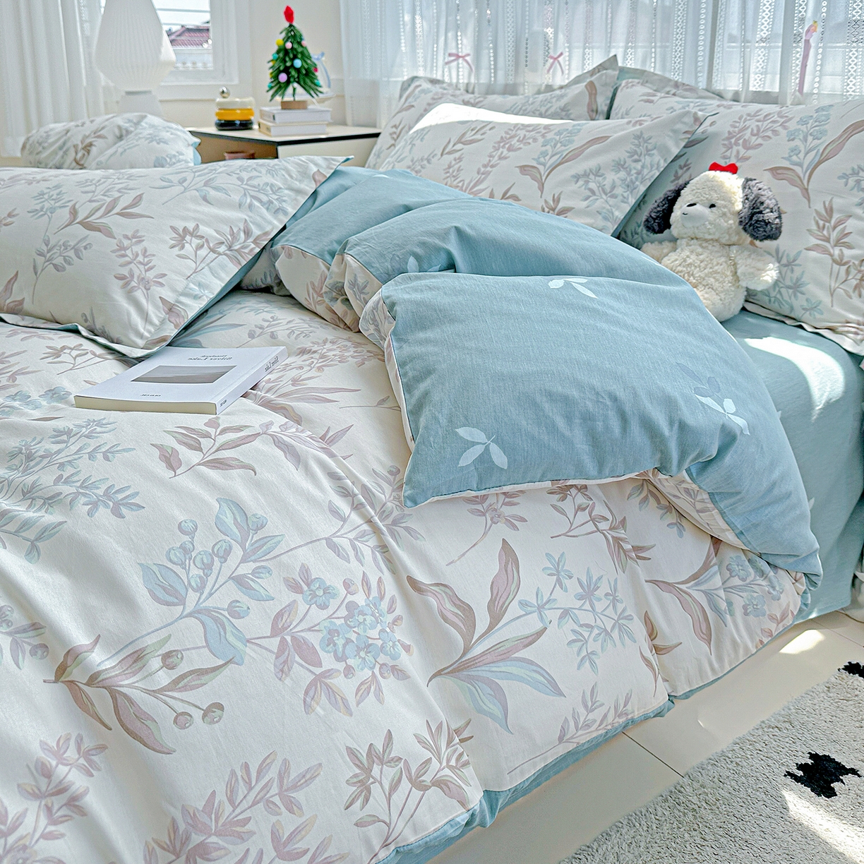 91家纺网 家纺一手货源 找家纺 恩泽家纺 2025新款全棉纯棉12868喷气印花系列四件套-第二批 寻叶