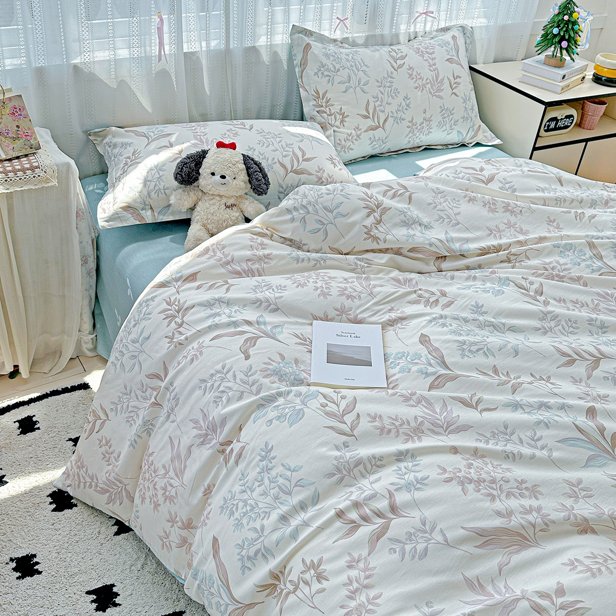 91家纺网 家纺一手货源 找家纺 恩泽家纺 2025新款全棉纯棉12868喷气印花系列四件套-第二批 寻叶