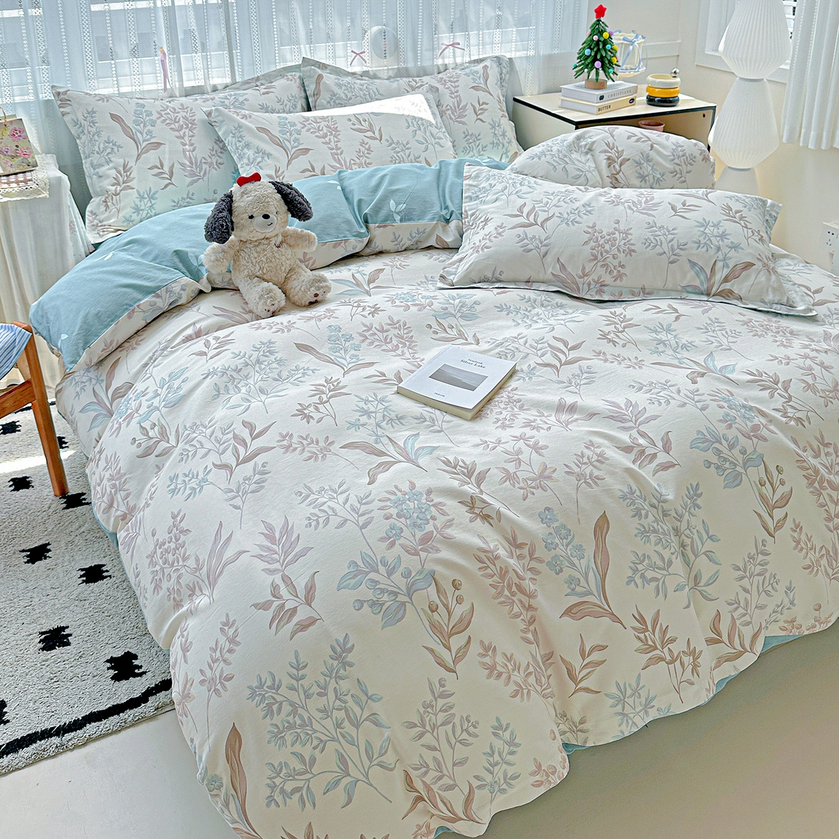 91家纺网 家纺一手货源 找家纺 恩泽家纺 2025新款全棉纯棉12868喷气印花系列四件套-第二批 寻叶