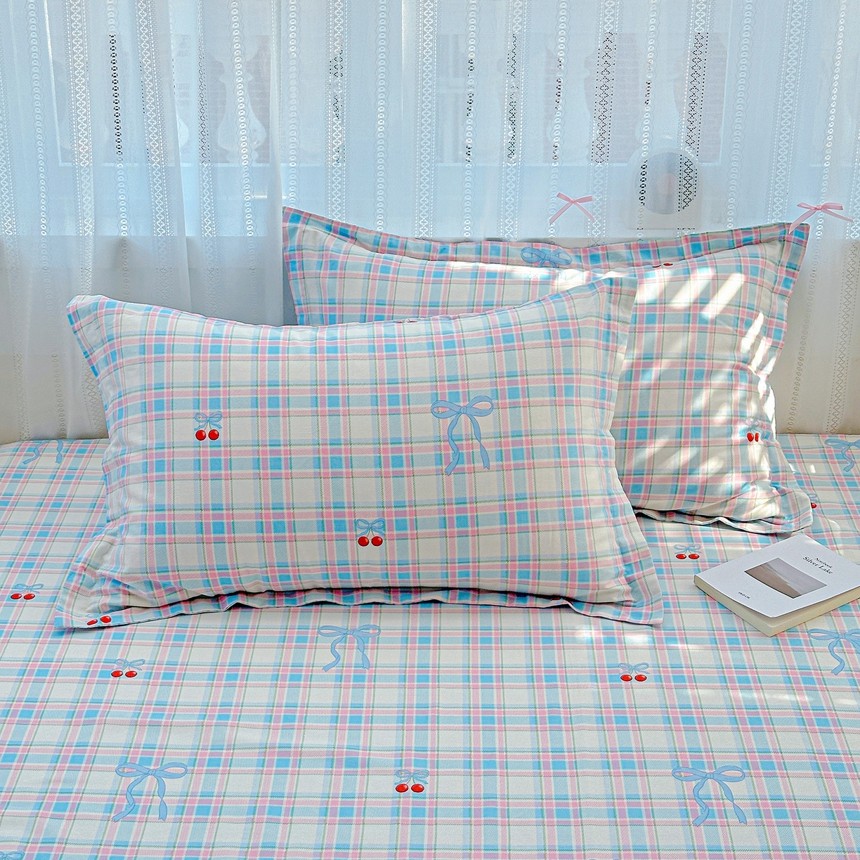 91家纺网 家纺一手货源 找家纺 恩泽家纺 2025新款全棉纯棉12868喷气印花系列四件套-第二批 樱桃派