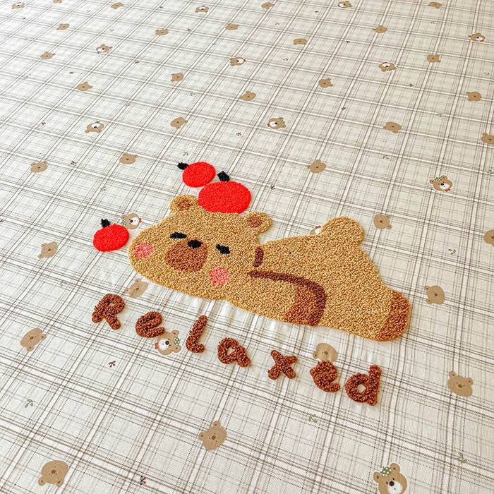 91家纺网 家纺一手货源 找家纺 乐美家纺 2025新款懒洋洋全棉双层纱毛巾绣床笠三件套（提供买家秀） 排排熊