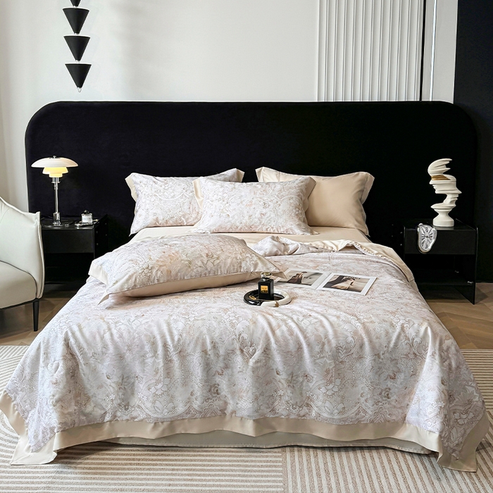 91家纺网 家纺一手货源 找家纺 （总）迷尚家居 2025新款夏被100%莱赛尔数码印花夏被四件套50支天丝夏被