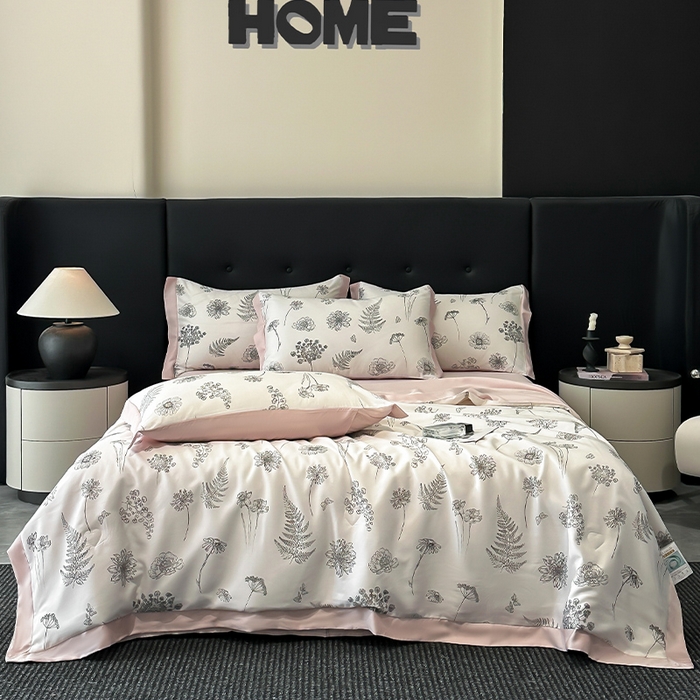 91家纺网 家纺一手货源 找家纺 （总）迷尚家居 2025新款夏被100%莱赛尔数码印花夏被四件套50支天丝夏被