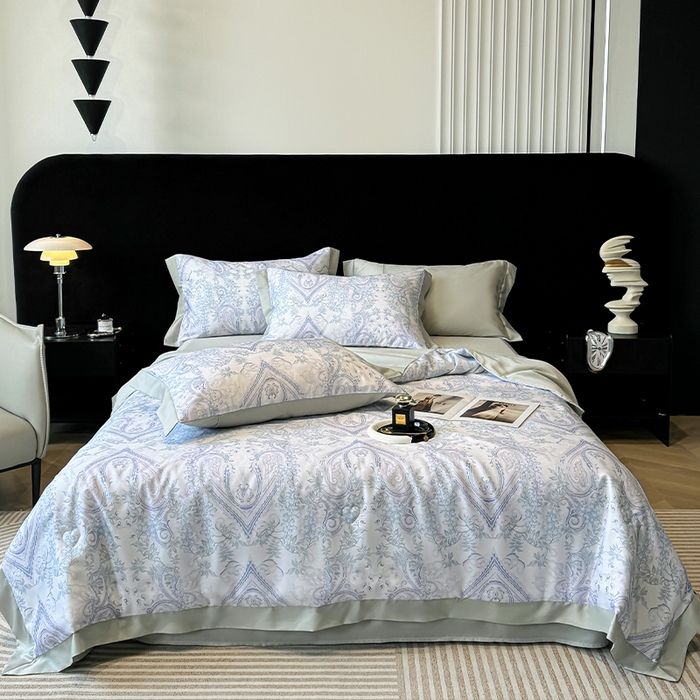 91家纺网 家纺一手货源 找家纺 （总）迷尚家居 2025新款夏被100%莱赛尔数码印花夏被四件套50支天丝夏被