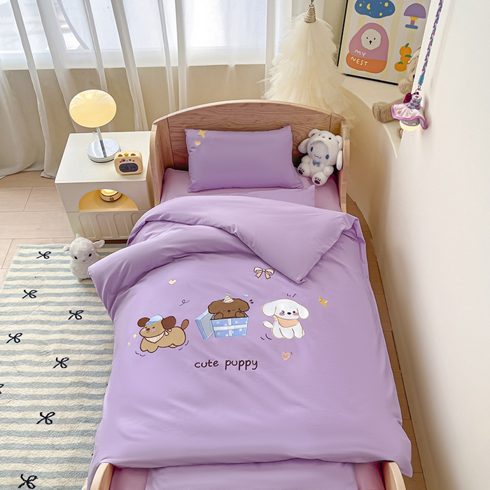 91家纺网 家纺一手货源 找家纺 （总）乐沐家纺 2025新款全棉纯棉高端贴布刺绣幼儿园套件儿童三件套被子被芯婴童宝宝六件套七件套