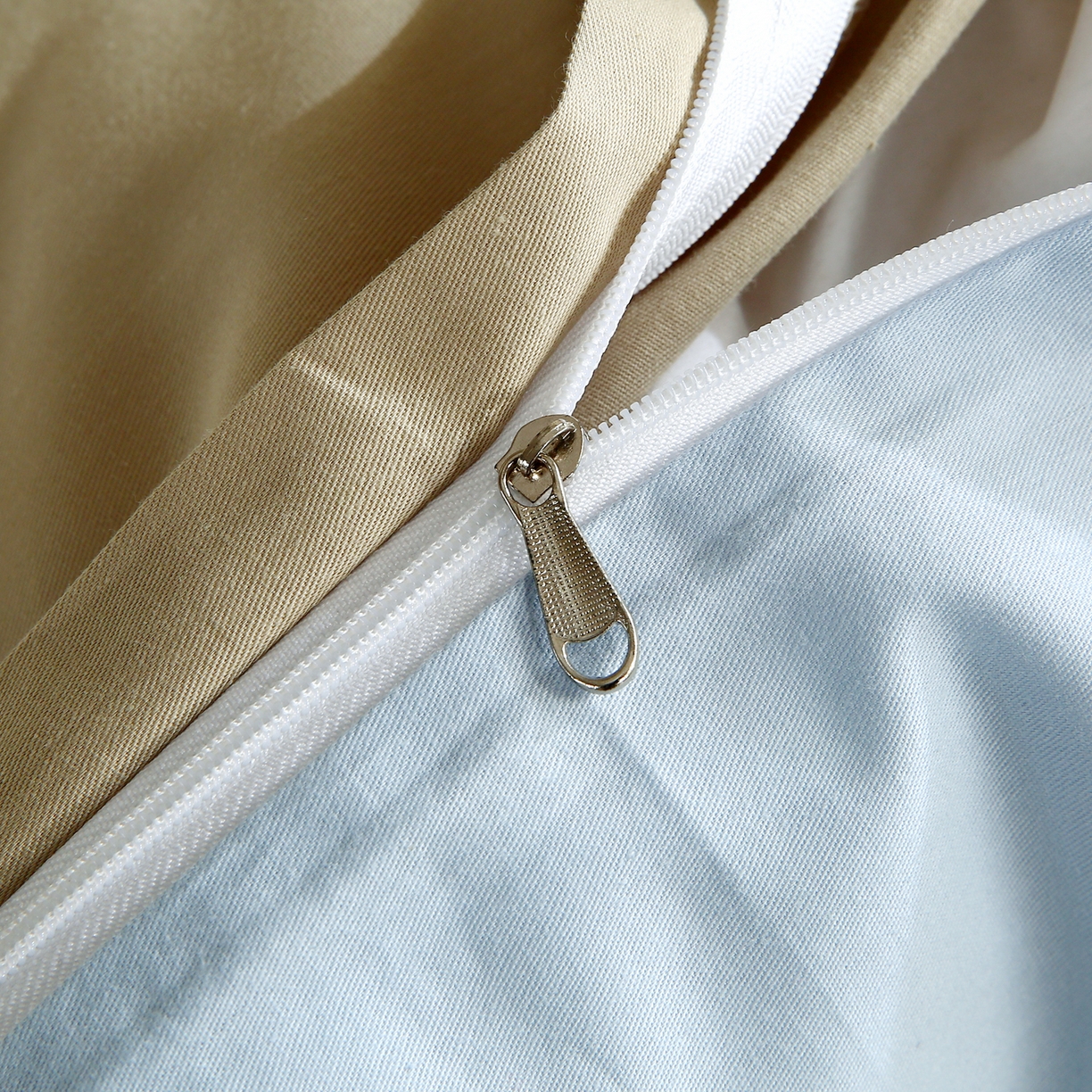 91家纺网 家纺一手货源 找家纺 （总）金鑫汇家纺 2026新款全棉纯棉纯色拼色四件套系列单被套 被套单件