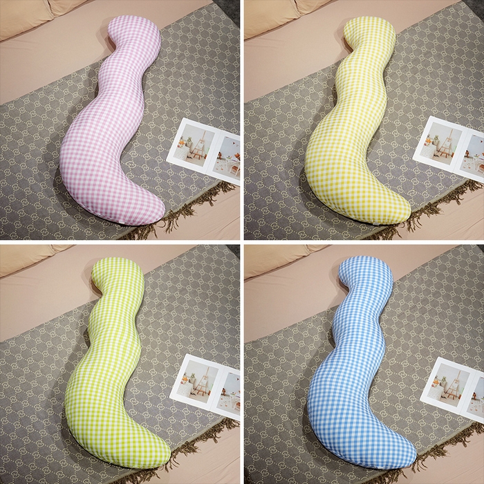 91家纺网 家纺一手货源 找家纺 仟亿莱 2025新款泡泡格子月牙长条抱枕枕头枕芯-格子月牙 组合图仅供参考