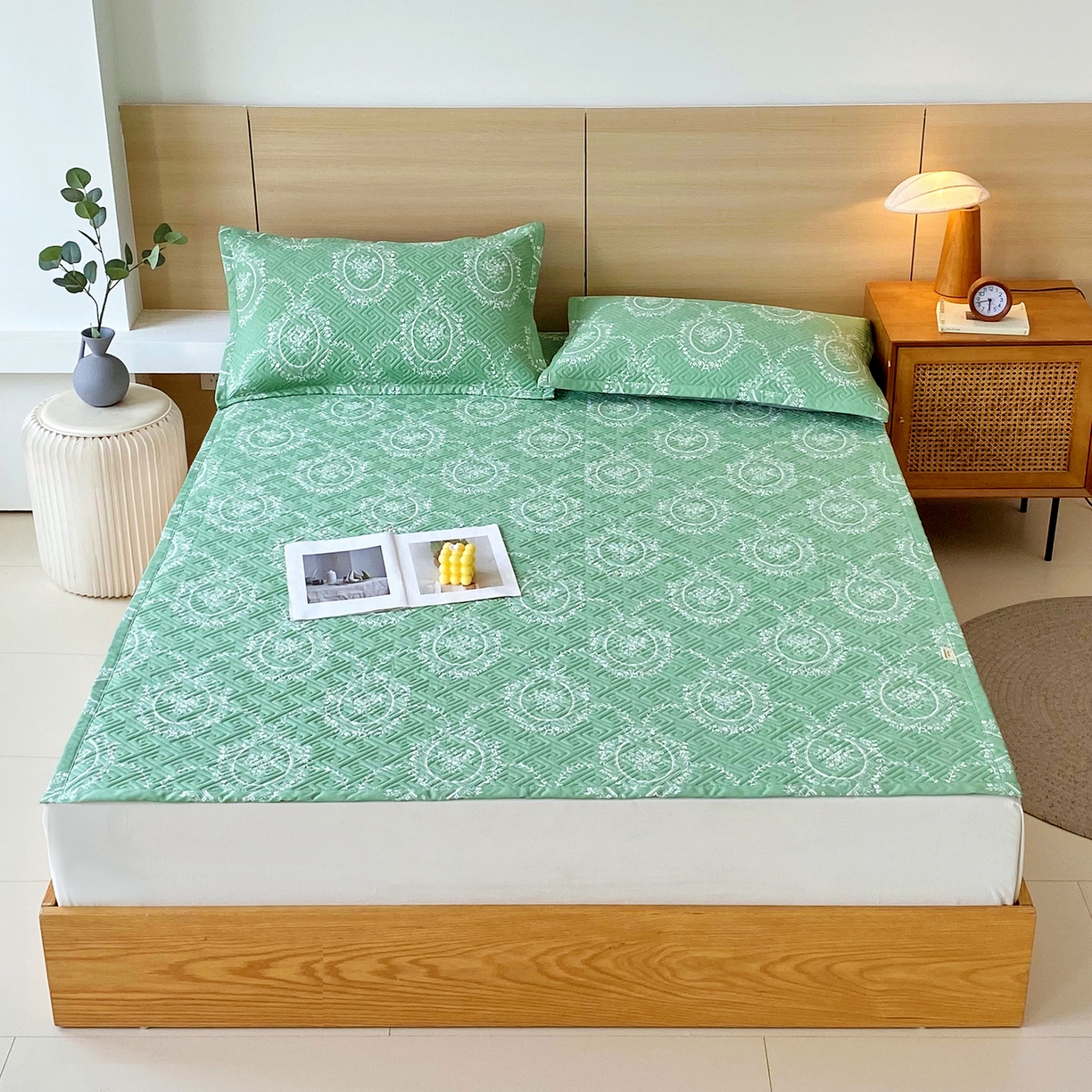 91家纺网 家纺一手货源 找家纺 金鑫汇家纺 2025年新款A类多功能全棉老粗布软凉席床盖护垫席子可机洗 芳华