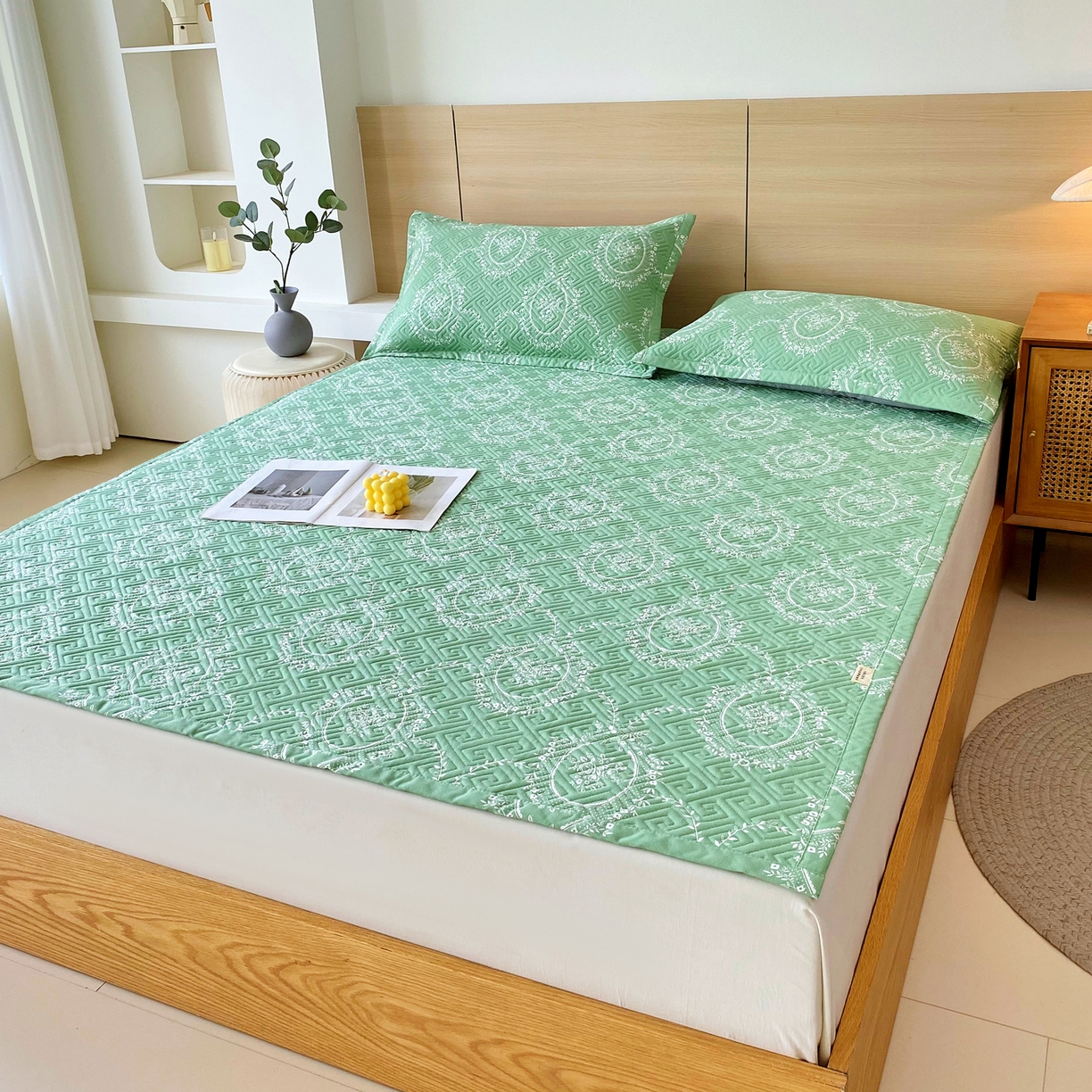 91家纺网 家纺一手货源 找家纺 金鑫汇家纺 2025年新款A类多功能全棉老粗布软凉席床盖护垫席子可机洗 芳华