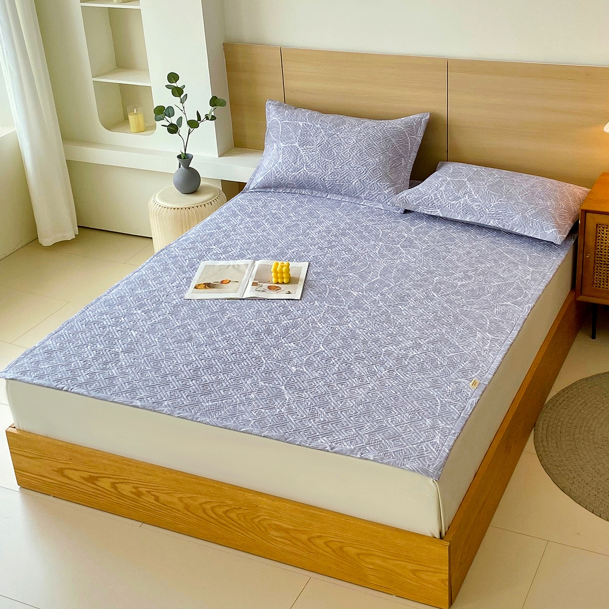 91家纺网 家纺一手货源 找家纺 金鑫汇家纺 2025年新款A类多功能全棉老粗布软凉席床盖护垫席子可机洗 千叶