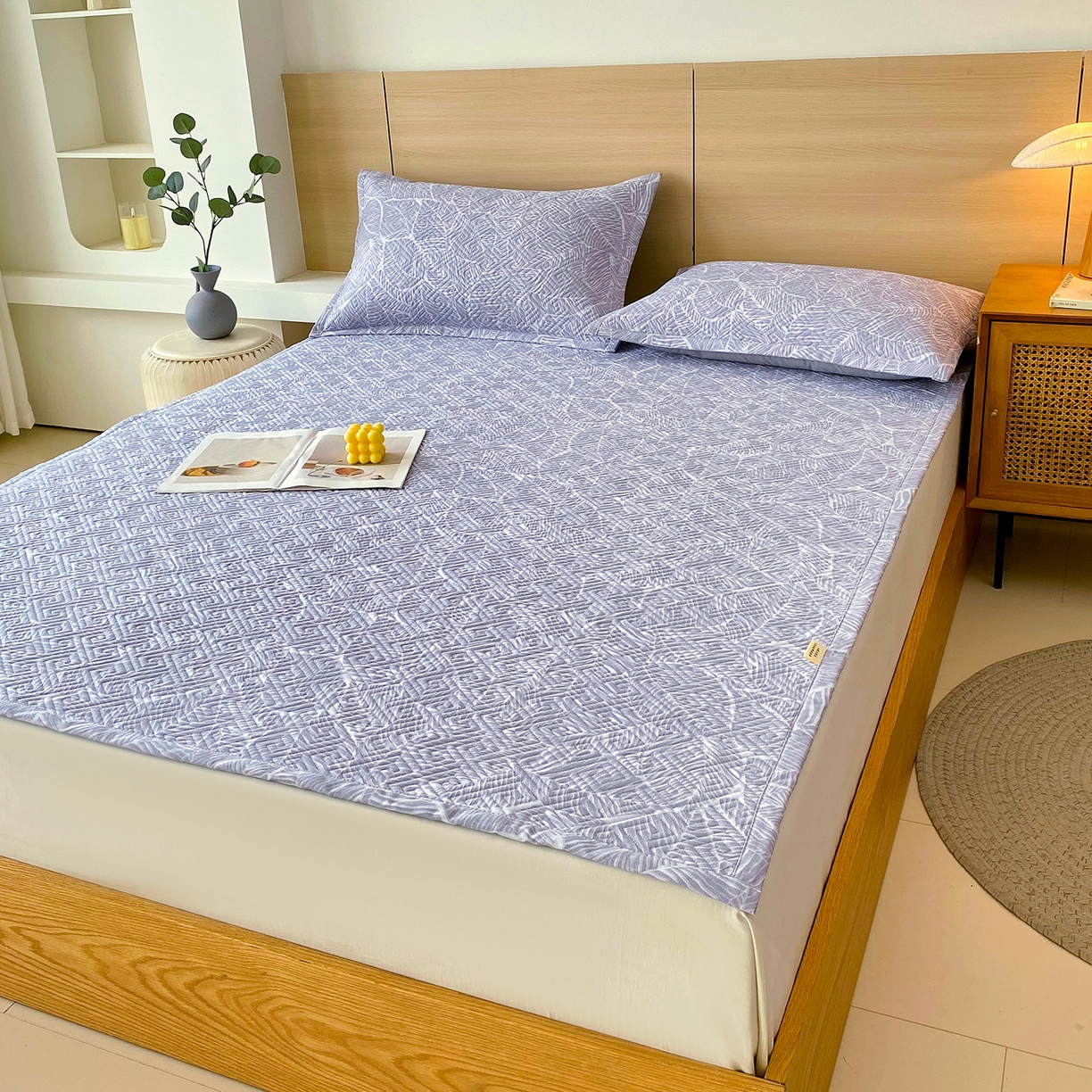 91家纺网 家纺一手货源 找家纺 金鑫汇家纺 2025年新款A类多功能全棉老粗布软凉席床盖护垫席子可机洗 千叶