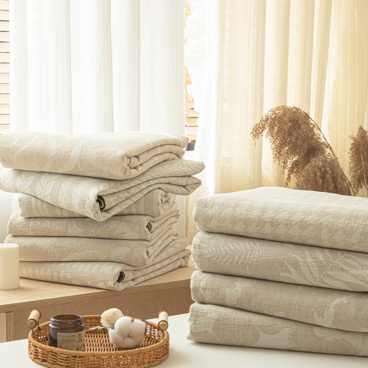 91家纺网 家纺一手货源 找家纺 眠博士 2025新款棉麻简约枕套单品枕套 组合图仅供展示