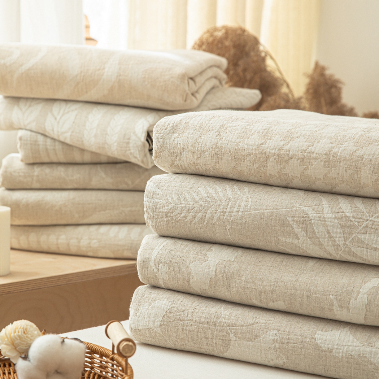 91家纺网 家纺一手货源 找家纺 眠博士 2025新款棉麻简约枕套单品枕套 组合图仅供展示