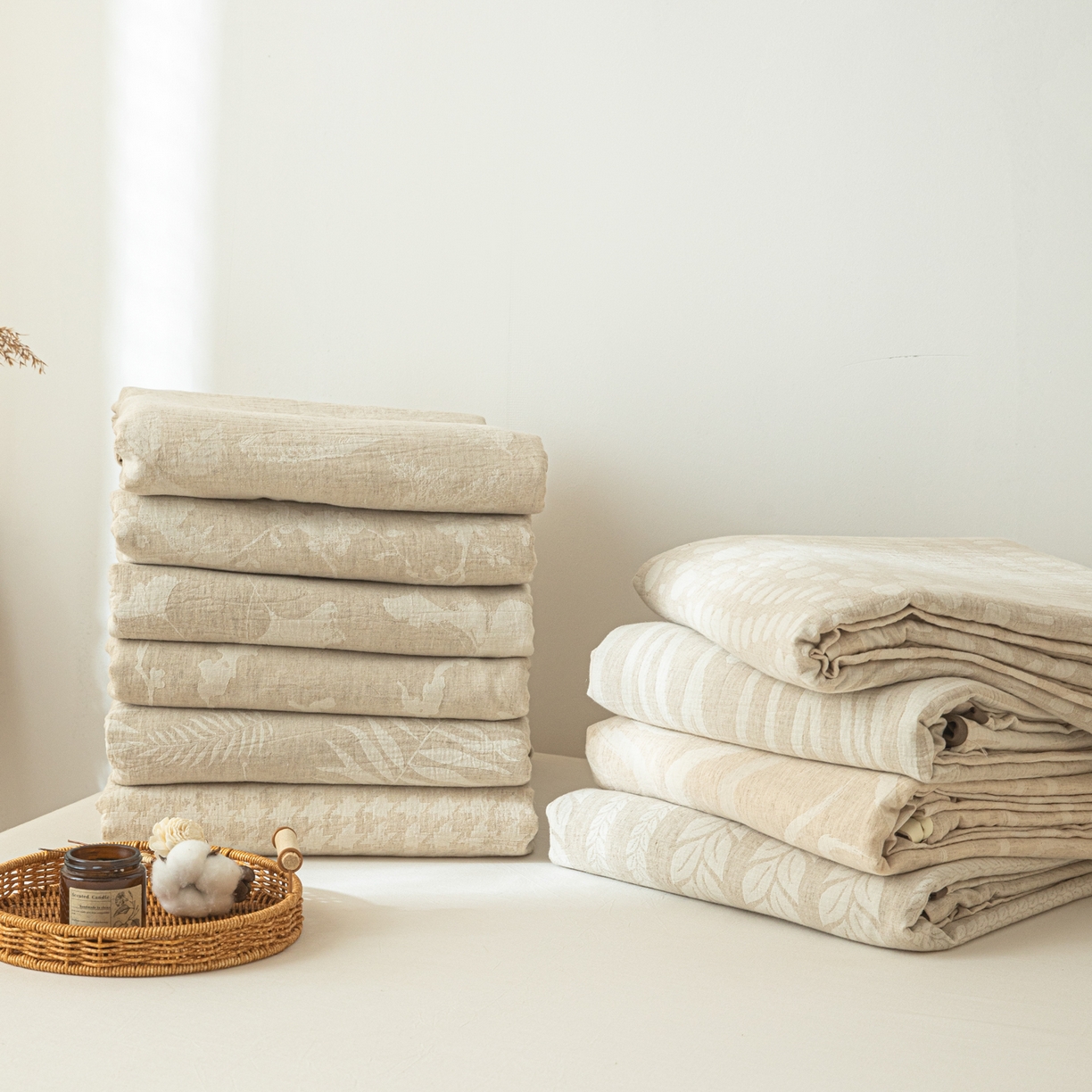 91家纺网 家纺一手货源 找家纺 眠博士 2025新款棉麻简约枕套单品枕套 组合图仅供展示