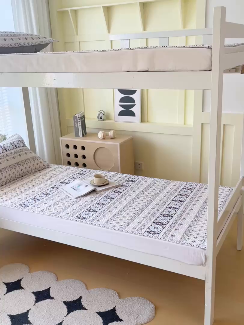 91家纺网 家纺一手货源 找家纺 金鑫汇家纺 2025年新款A类多功能全棉老粗布软凉席床盖护垫席子可机洗 波西米亚