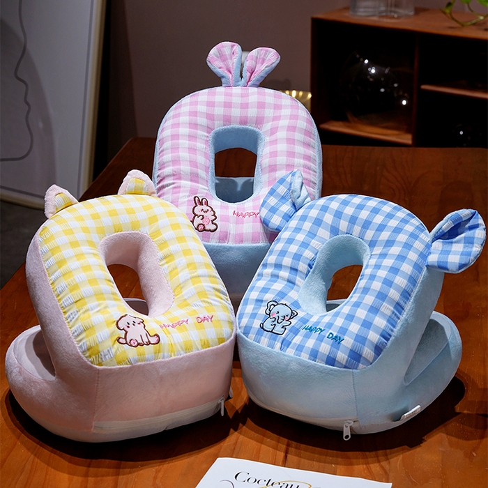 91家纺网 家纺一手货源 找家纺 （总）仟亿莱 2025新款泡泡格子冰丝双面午睡枕三维立体PP棉枕头枕芯-泡泡格子