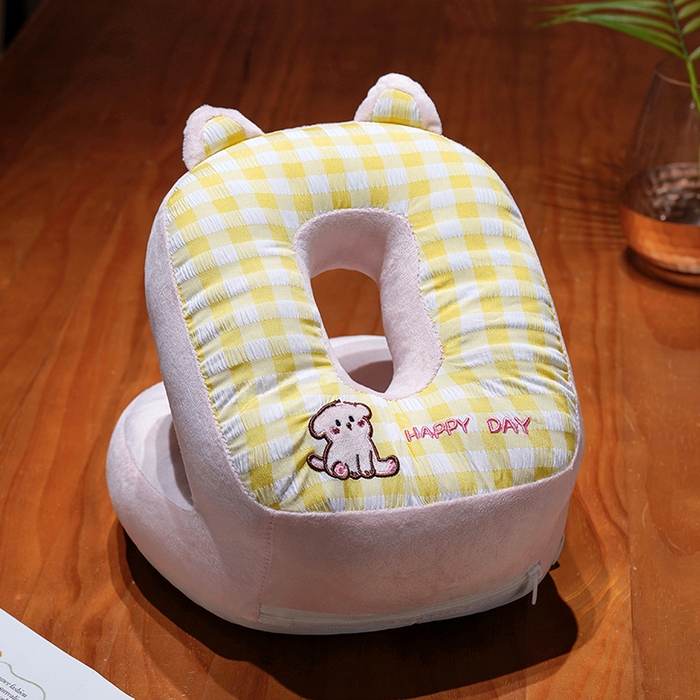 91家纺网 家纺一手货源 找家纺 仟亿莱 2025新款泡泡格子冰丝双面午睡枕三维立体PP棉枕头枕芯-泡泡格子 泡泡格子小狗 25x28x20cm枕头/只