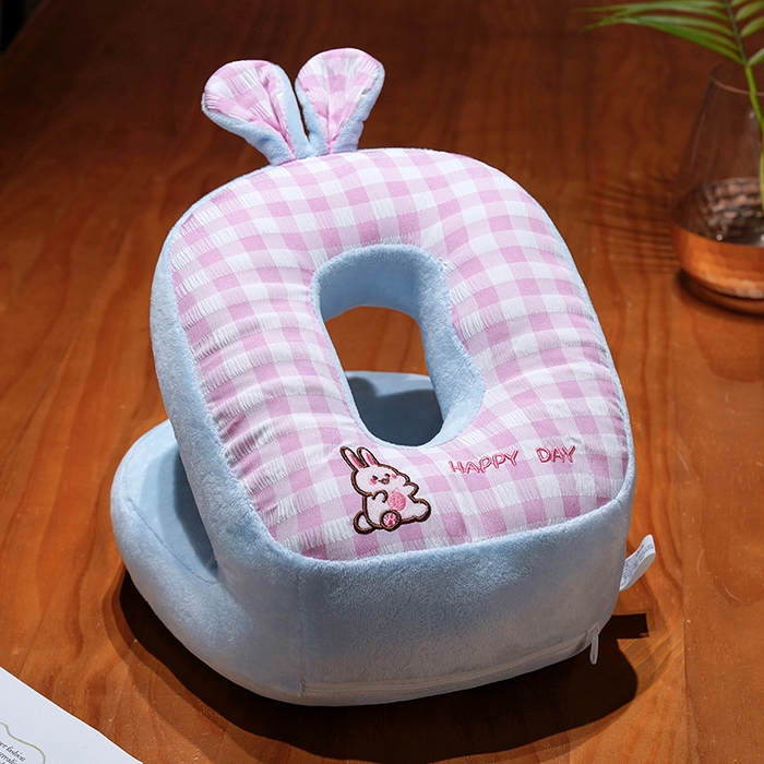 91家纺网 家纺一手货源 找家纺 仟亿莱 2025新款泡泡格子冰丝双面午睡枕三维立体PP棉枕头枕芯-泡泡格子 泡泡格子兔子 25x28x20cm枕头/只