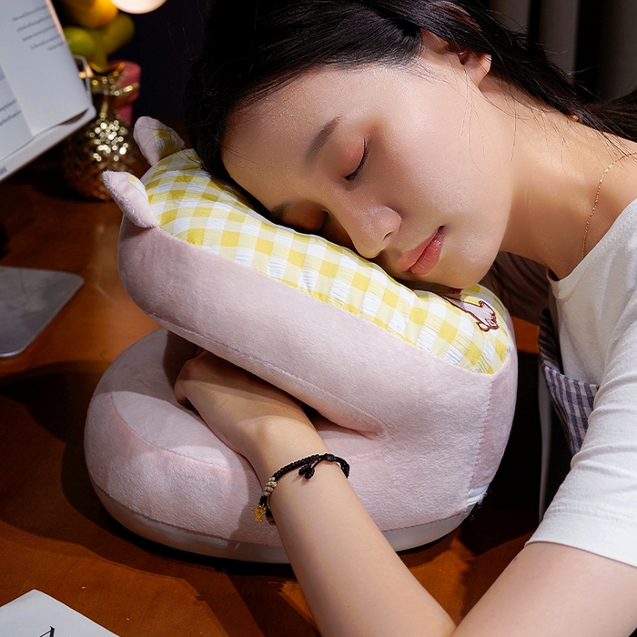 91家纺网 家纺一手货源 找家纺 仟亿莱 2025新款泡泡格子冰丝双面午睡枕三维立体PP棉枕头枕芯-泡泡格子 泡泡格子小狗 25x28x20cm枕头/只