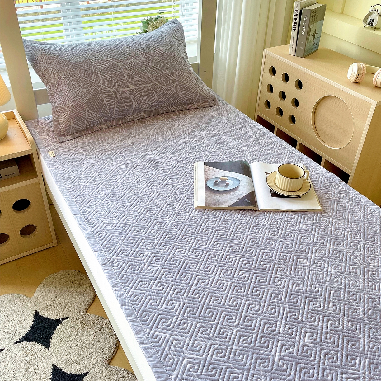 91家纺网 家纺一手货源 找家纺 金鑫汇家纺 2025年新款A类多功能全棉老粗布软凉席床盖护垫席子可机洗 千叶