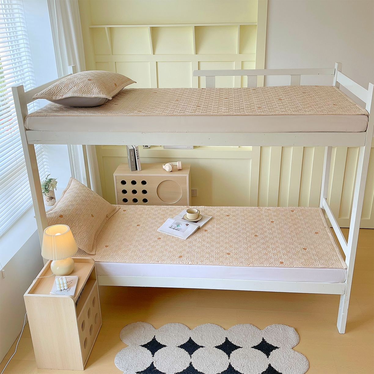 91家纺网 家纺一手货源 找家纺 金鑫汇家纺 2025年新款A类多功能全棉老粗布软凉席床盖护垫席子可机洗 心之恋