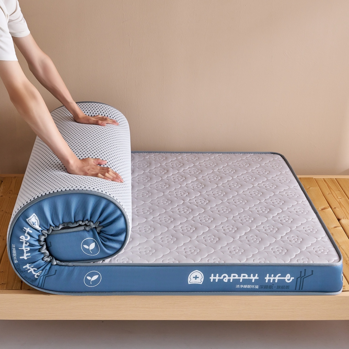 91家纺网 家纺一手货源 找家纺 （总）奇丝雅 2025新款针织棉学生宿舍床专用加厚记忆棉海绵立体乳胶床垫【高密记忆棉】