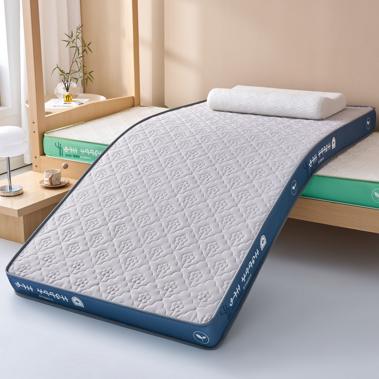 91家纺网 家纺一手货源 找家纺 （总）奇丝雅 2025新款针织棉学生宿舍床专用加厚记忆棉海绵立体乳胶床垫【高密记忆棉】