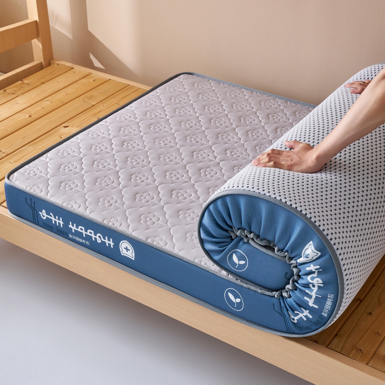 91家纺网 家纺一手货源 找家纺 （总）奇丝雅 2025新款针织棉学生宿舍床专用加厚记忆棉海绵立体乳胶床垫【高密记忆棉】