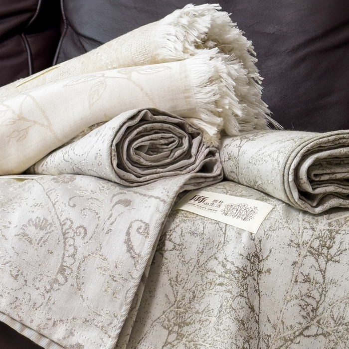 91家纺网 家纺一手货源 找家纺 （总）米菲 2025新款A类亚麻提花多功能盖毯毯子毛毯