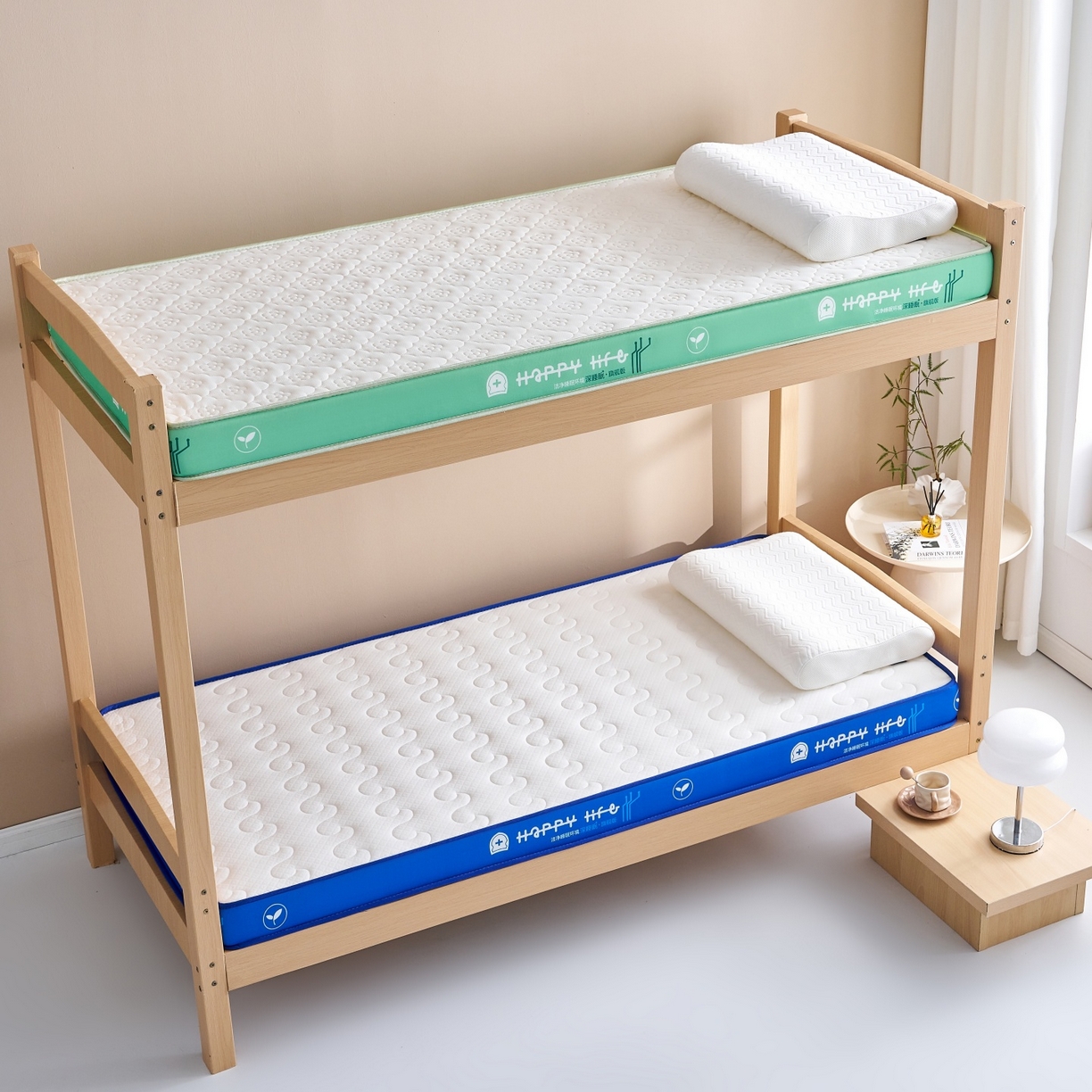 91家纺网 家纺一手货源 找家纺 奇丝雅 2025新款针织棉学生宿舍床专用加厚记忆棉海绵立体乳胶床垫【高密记忆棉】 繁花-兰（9公分）