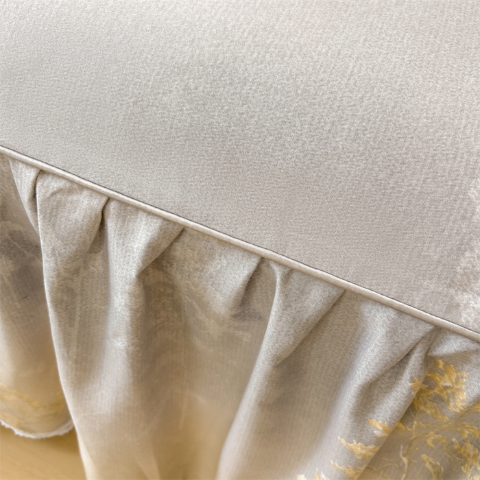 91家纺网 家纺一手货源 找家纺 缦彩 2025新款全棉纯棉磨毛印花床裙单品床裙单件单床裙花边床单三件套 安娜丽丝灰