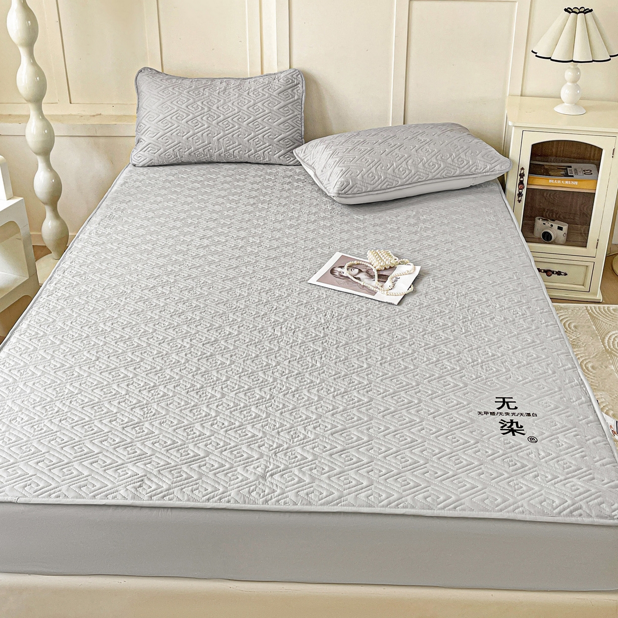 91家纺网 家纺一手货源 找家纺 娜娜 2025新款无染A类亲肤磨毛床笠 无染-灰