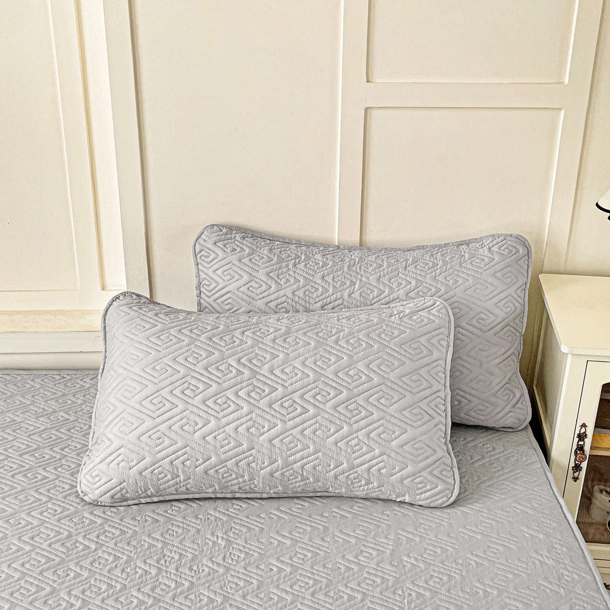 91家纺网 家纺一手货源 找家纺 娜娜 2025新款无染A类亲肤磨毛床笠 无染-灰