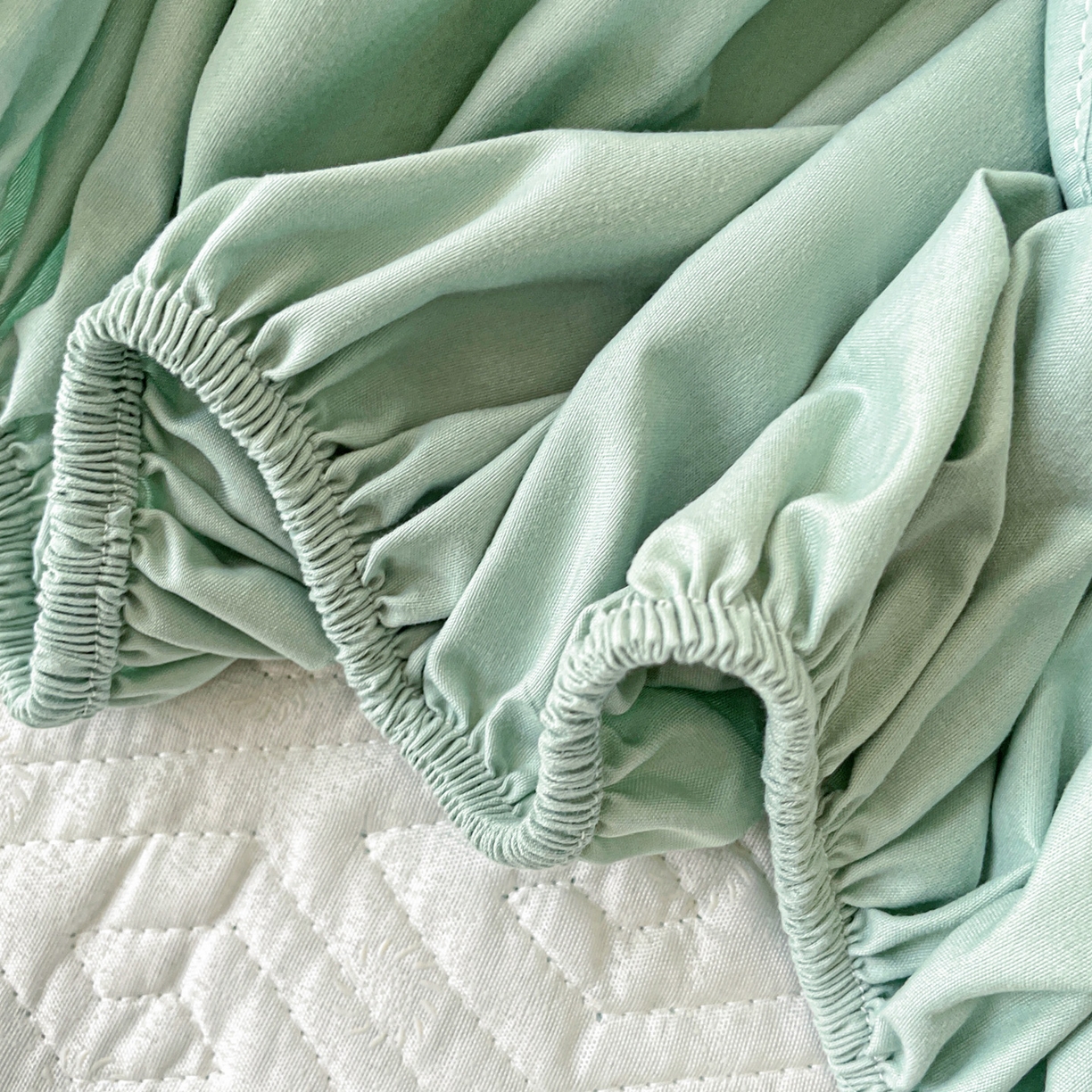 91家纺网 家纺一手货源 找家纺 娜娜 2025新款无染A类亲肤磨毛床笠 无染-绿