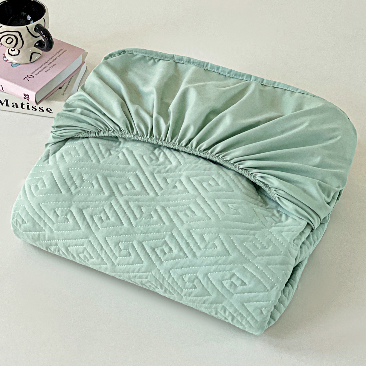 91家纺网 家纺一手货源 找家纺 娜娜 2025新款无染A类亲肤磨毛床笠 无染-绿