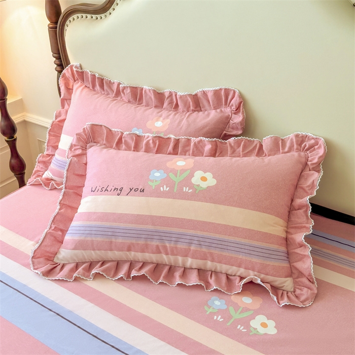 91家纺网 家纺一手货源 找家纺 （总）缦彩 2025新款全棉纯棉磨毛公主风花边床裙四件套