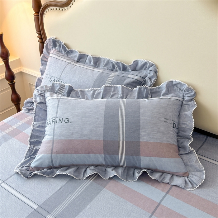 91家纺网 家纺一手货源 找家纺 缦彩 2025新款全棉纯棉磨毛公主风花边床裙四件套 索伦格