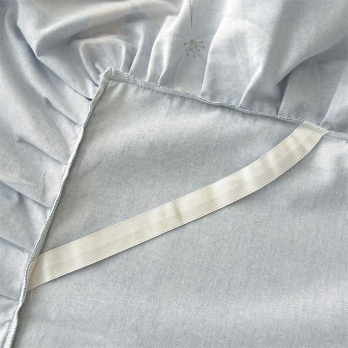 91家纺网 家纺一手货源 找家纺 缦彩 2025新款全棉纯棉磨毛公主风花边床裙四件套 幽诺花梦-蓝