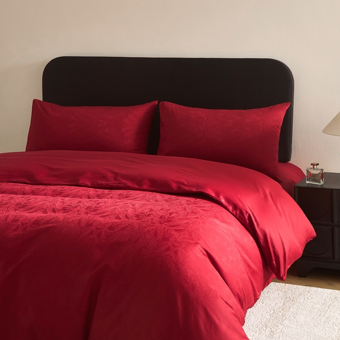 91家纺网 家纺一手货源 找家纺 （总）ONE TWO ONE 121 2025新款婚庆高支高密长绒棉贡缎提花四件套-东方囍礼