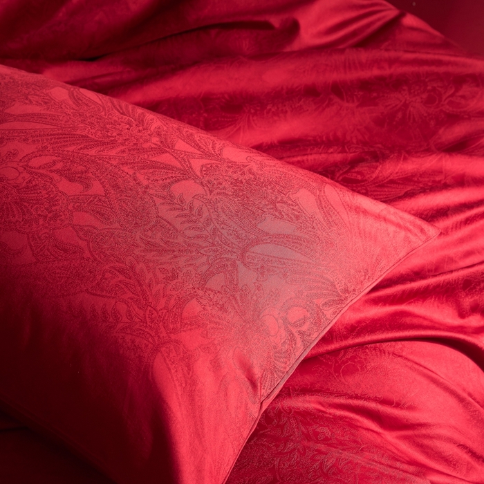 91家纺网 家纺一手货源 找家纺 （总）ONE TWO ONE 121 2025新款婚庆高支高密长绒棉贡缎提花四件套-东方囍礼