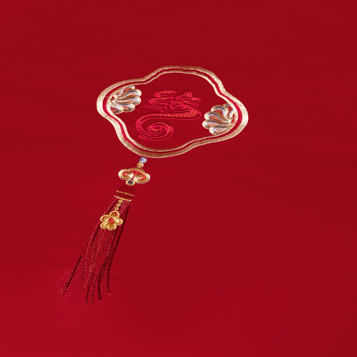 91家纺网 家纺一手货源 找家纺 柏拉图 2025新款100s贡缎长绒棉提花婚庆系列四件套多件套 新喜结良缘