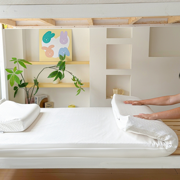 91家纺网 家纺一手货源 找家纺 美丽折家纺 2025新款泰国天然乳胶学生床垫 宿舍上下铺褥子可拆卸纯乳胶床垫 纯白菱形格