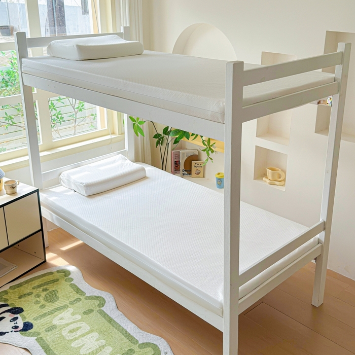 91家纺网 家纺一手货源 找家纺 美丽折家纺 2025新款泰国天然乳胶学生床垫 宿舍上下铺褥子可拆卸纯乳胶床垫 纯白菱形格