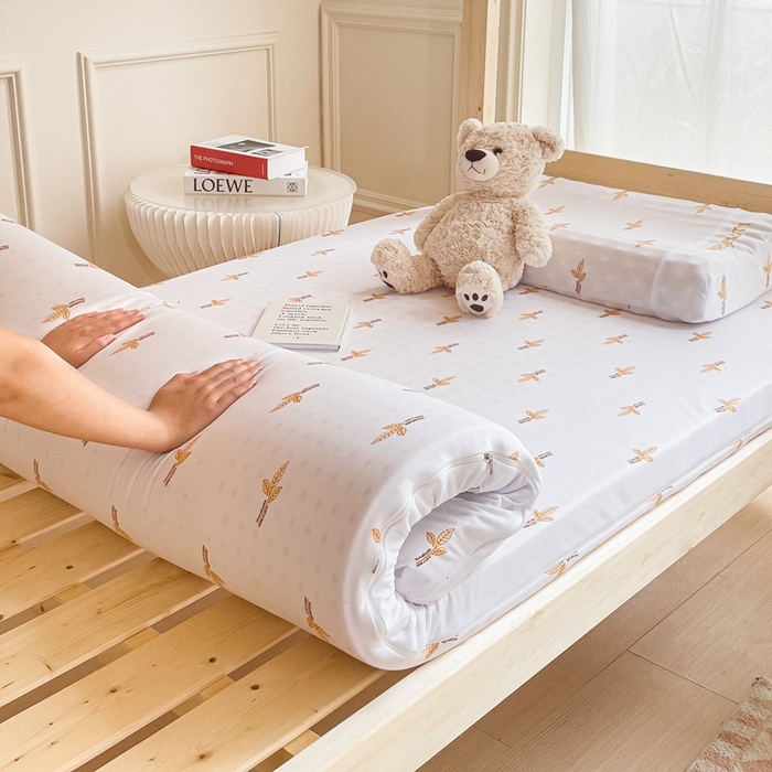 91家纺网 家纺一手货源 找家纺 美丽折家纺 2025新款泰国天然乳胶学生床垫 宿舍上下铺褥子可拆卸纯乳胶床垫 一代