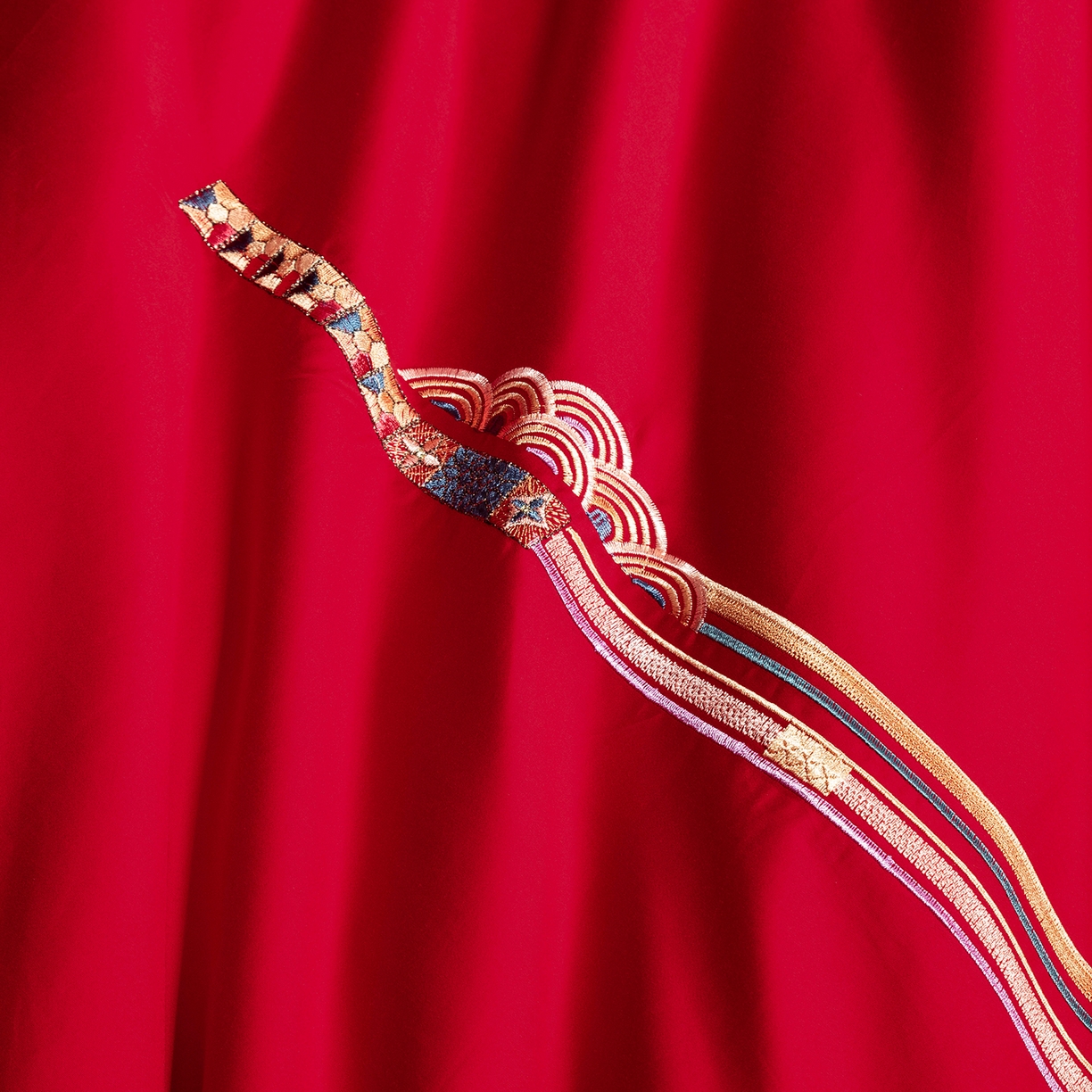 91家纺网 家纺一手货源 找家纺 柏拉图 2025新款100s贡缎长绒棉提花婚庆系列四件套多件套 良辰喜事